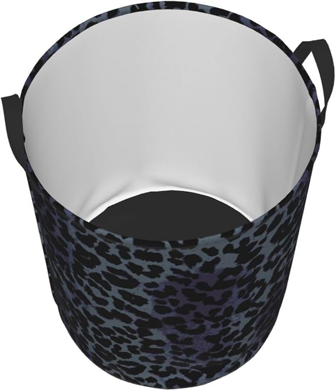 Grey And Black Leopard Print Laundry Hamper Bag - Image 2