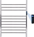 10-Bars Silver Heated Towel Rack–23" Wall Mounted Towel Warmer by Dawot