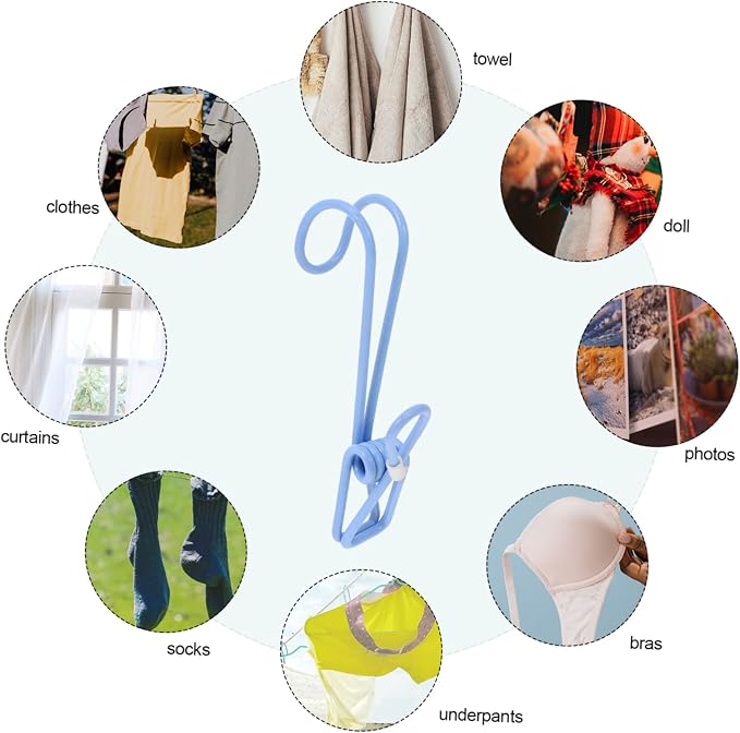10pcs Hanging Hooks Clothes Clips Hooks Socks Drying Clip Kitchen Laundry - Image 6