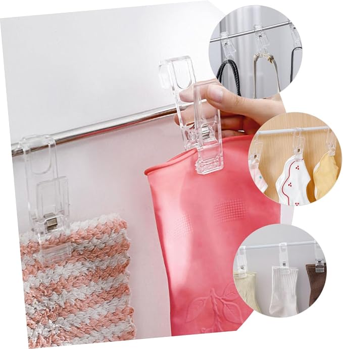LIFKOME Clothes Pegs for Hanging 8pcs Plastic Laundry Clips Velvet Surface - Image 3