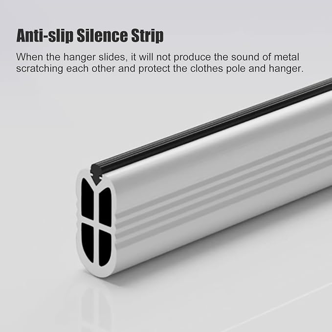 Top Mounted Closet Hanging Rod, Metal Wardrobe Pole - Image 5