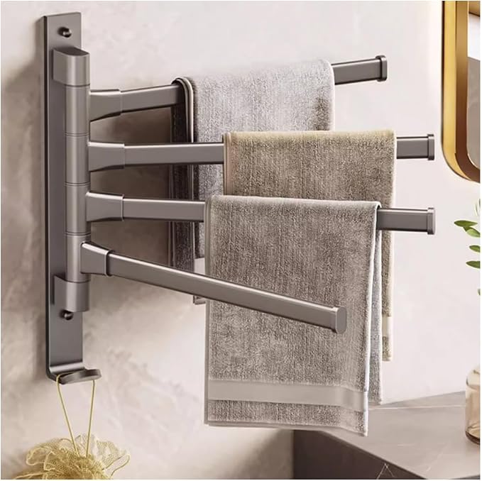 Swivel Towel Rack Bar for Bathroom, Wall Mounted Widen Folding Arm Swing Out by Unknown