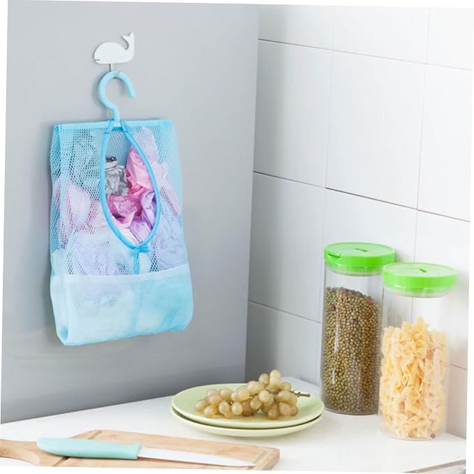 2pcs Bathroom Organizer Mesh Laundry Bag Shower Basket Clothesline Hanger Dry - Image 4