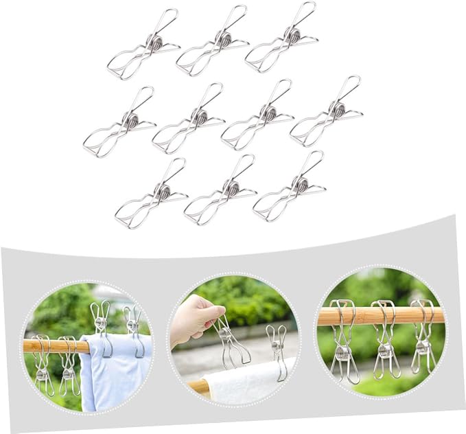 10pcs Laundry Accessories Heavy Duty Windproof Clothesline Clamps Sealing Clips - Image 5