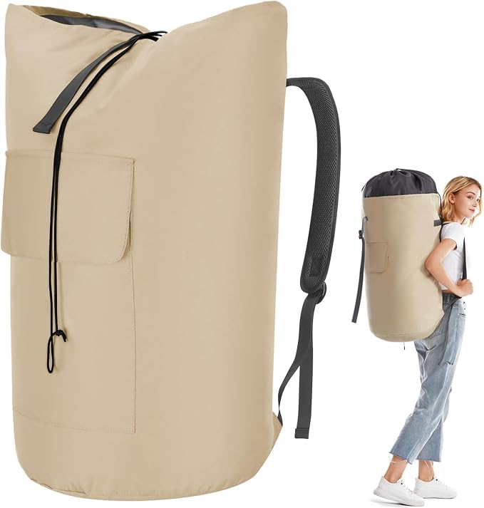 Backpack Laundry Bag, 115L Heavy Duty Extra Large College Laundry Backpack by Azhido