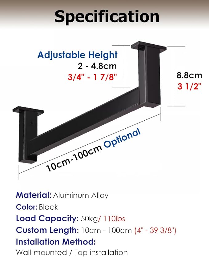 Closet Rod Top Mounted Wardrobe Bar Holder - Image 2
