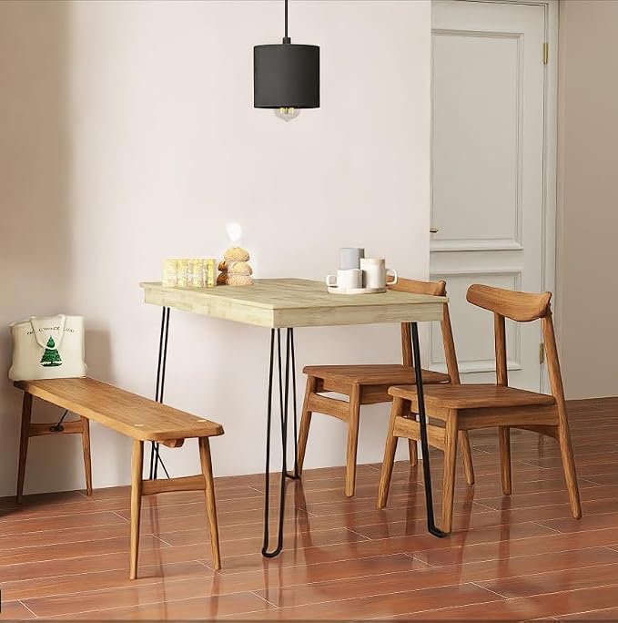 Wooden Folding Desk Portable Folding Wood Table 43in Fold-Down Workbench No - Image 7