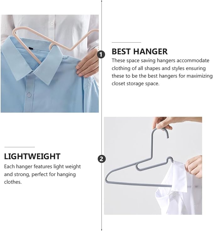 Zerodeko Non-Slip Plastic Clothes Hangers Set 15pcs - Image 7