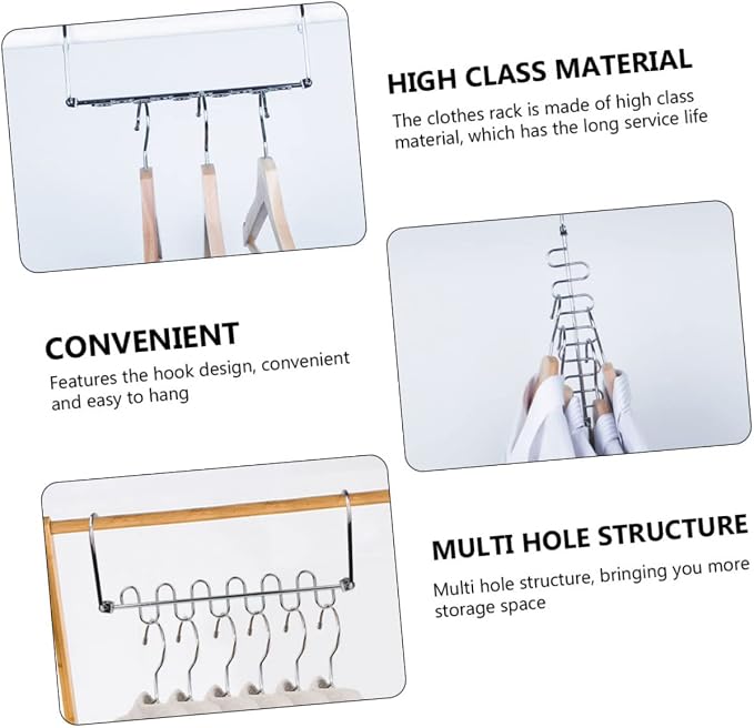 GLEAVI 2sets Multi Hole Clothes Drying Rack Convenient Clothing Storage Shelves - Image 2