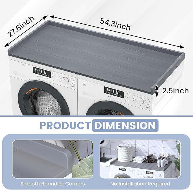Sundale HDPE Washer Dryer Countertop, No-Installation Laundry Topper - Image 5