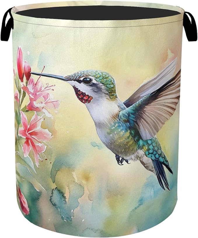 Summer Hummingbird Laundry Basket by Gearsly