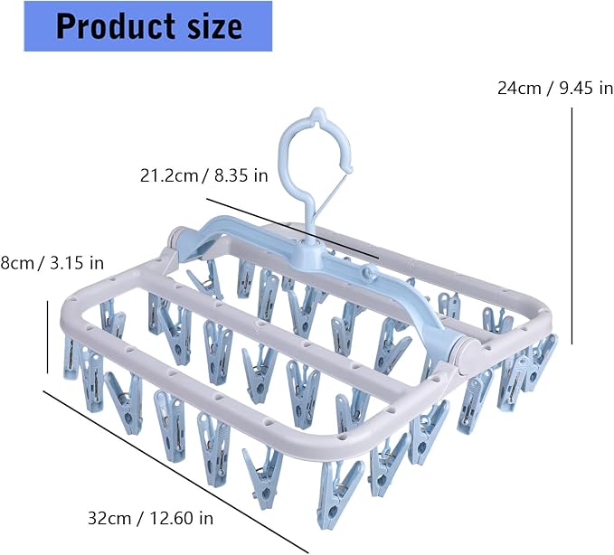 Foldaway Clothesline Hanger Thickened Arms Multiple Clip - Image 3
