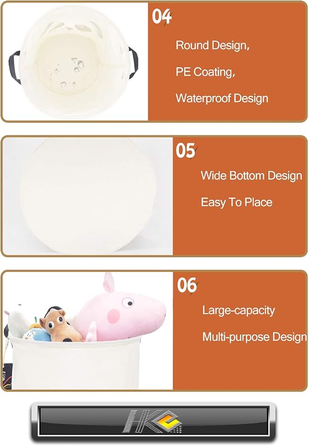 Baby Laundry Hamper, Kids Laundry Baskets, Waterproof Toy Storage Bin, Dirty - Image 6