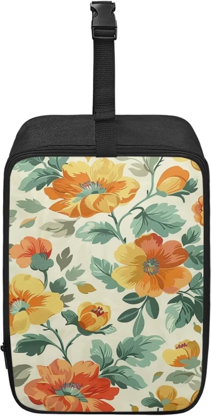 Yellow Floral Portable Steamer Storage Bag Lightweight Iron Carrying Case by YUVAMAGIMO