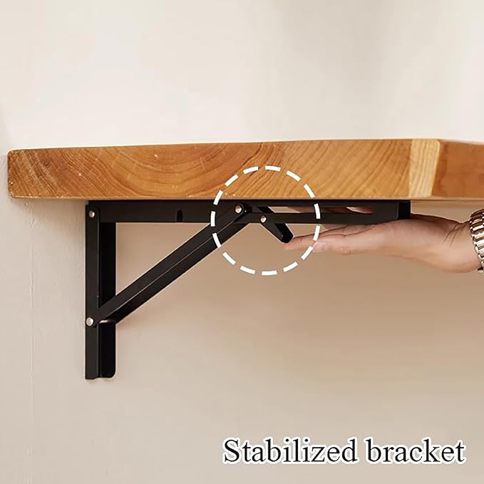 Industrial Wall Mounted Folding Bar Table Live Edge, Rustic Drop-Leaf Table - Image 5
