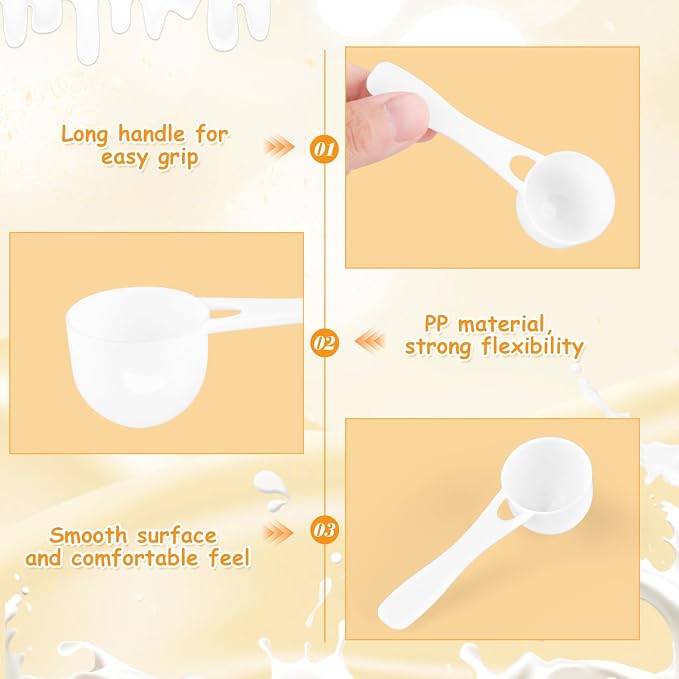 25PCS 5g Plastic Milk Powder Spoons White Measuring Teaspoons Round Bottom - Image 4