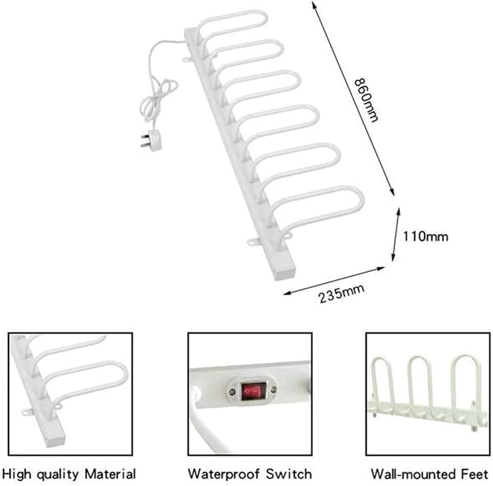 Wall-Mounted Boot Dryer, 8-Shoe Drying Rack ，Space-Saving Design， Essential - Image 4