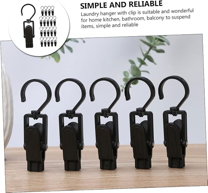 20pcs Hook Swivel Clamp Laundry Hook Scarves Hangers Multi-Purpose Hanger Boot - Image 4