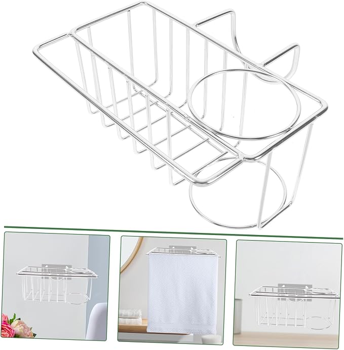 Laundry Rack Kitchen Sponge Organizer Non-Slip Wall-Mounted Storage Rack Drain - Image 6