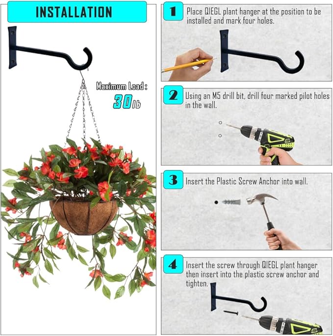 6inch Heavy Duty Hanging Plant Brackets 2pcs Bird Feeder Hanger Decorative - Image 6