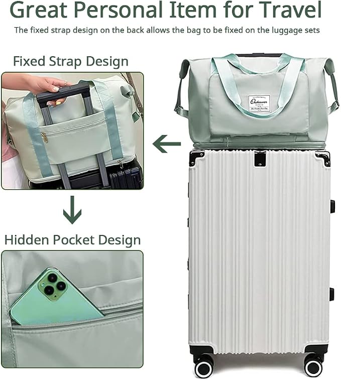 Large Capacity Foldable Travel Bag Expandable Portable Carry on Bag Dry&Wet - Image 4