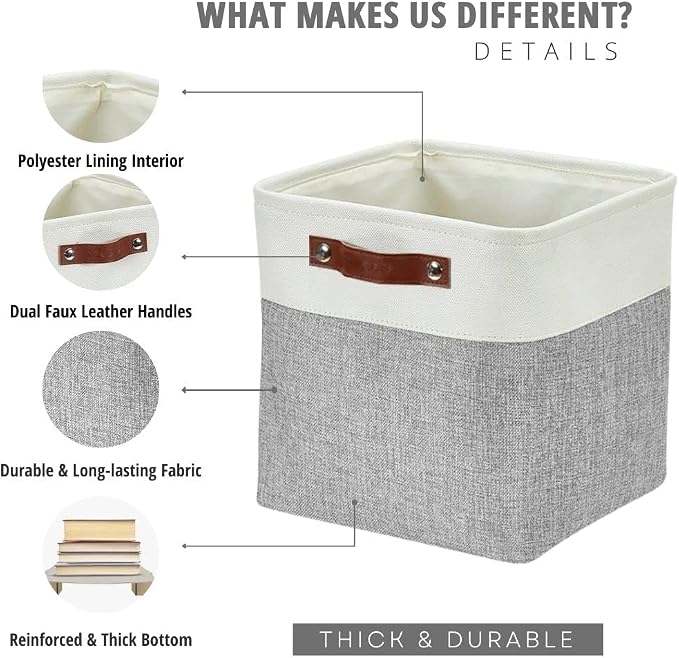 DECOMOMO Storage Cubes, 11x11 Cube Storage Bins, Baskets - Image 4
