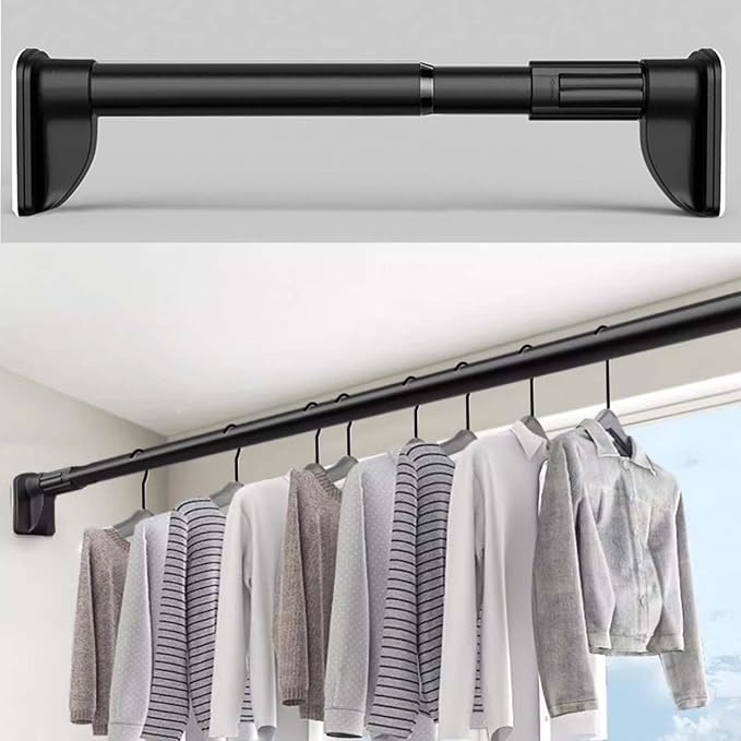 Closet Rod Clothes Bar Adjustable, No-Drill Valet Rod, by Unknown