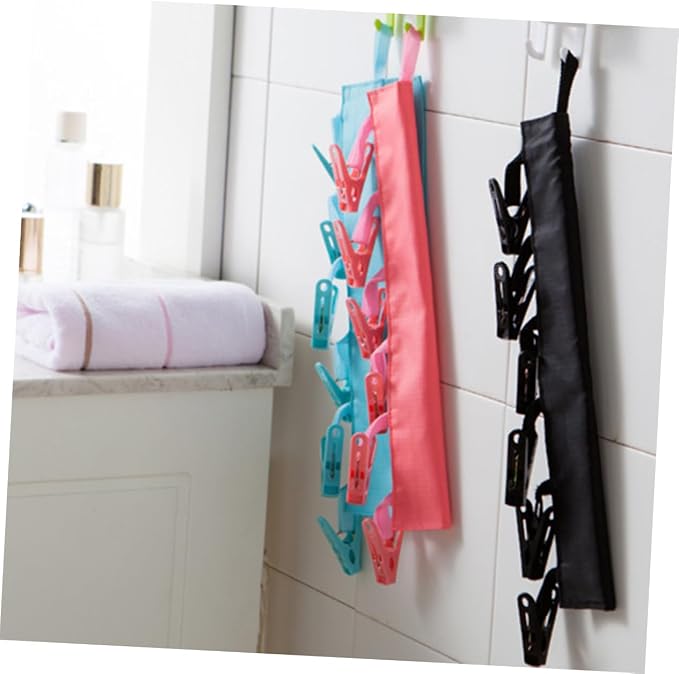 2pcs Folding Cloth Hanger Rack Portable Drying Rack 6 Clips Travel Laundry - Image 5