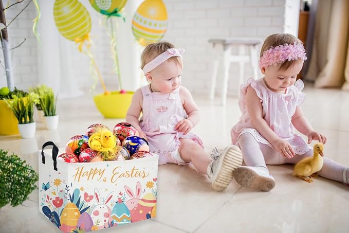 Rectangular Easter Baskets, Kids Easter Storage Bins Organizer.Cute Storage - Image 2