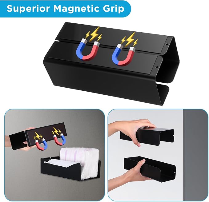 2 Pack Magnetic Glove & Tissue Dispenser – Adjustable Paper Towel Holder - Image 5