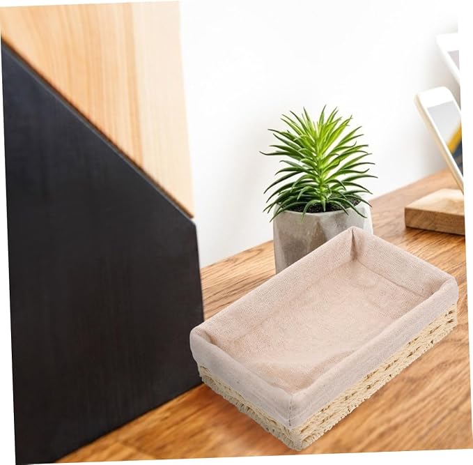 Unomor 1pc Rural Style Storage Basket Handmade Desktop Glove Box Alternative - Image 6
