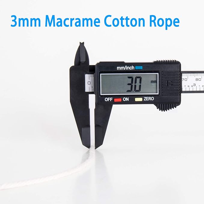 Macrame Cord 3mm X 547yd Not Dyed 100% Natural Cotton Macrame Rope, 4 Strand - Image 5