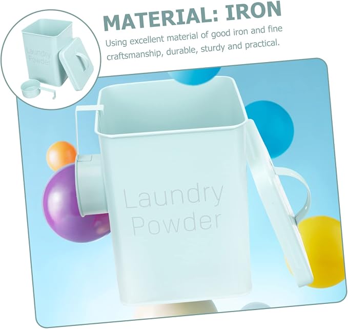Laundry Powder Storage Bucket Lid Portable 1 Set Laundry Soap Container - Image 7