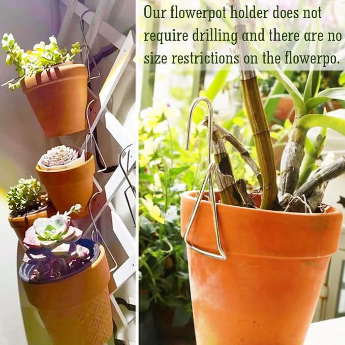 6 Pack Flower Pot Holder, Terracotta Pot Clips - Image 5