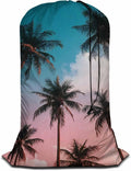 Swono Palm Trees Drawstring Portable Large Capacity Laundry Bags Sunny Day by Swono