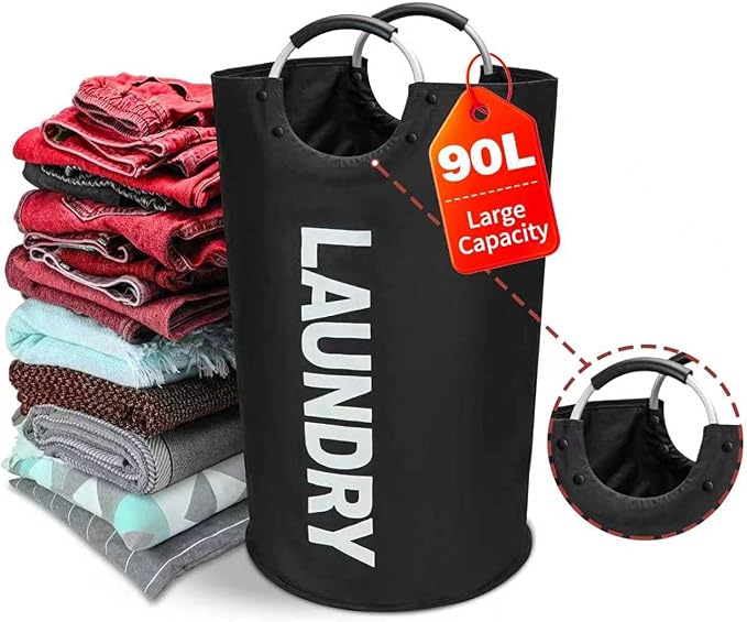 90L Laundry Basket Waterproof 600D Oxford Fabric Modern Collapsible Laundry by Magicdo