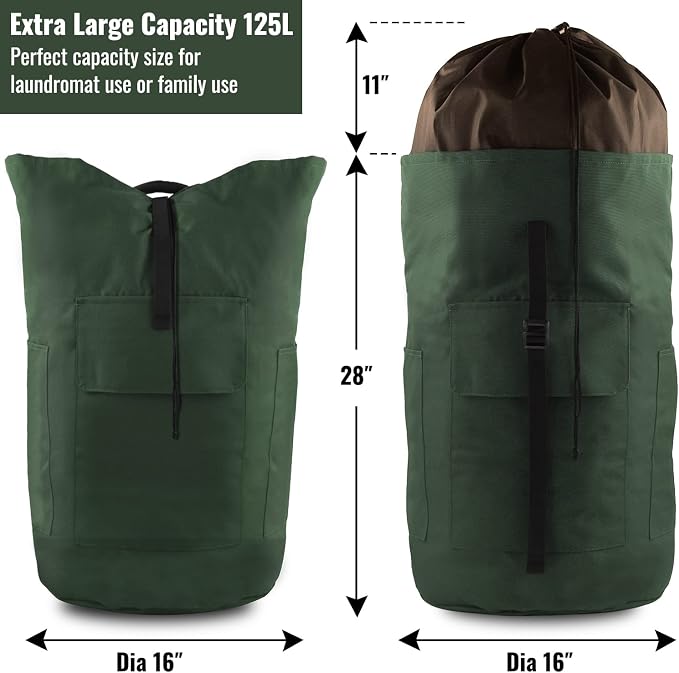 Laundry Bag Backpack, 125L Extra Large Laundry Backpack - Image 2