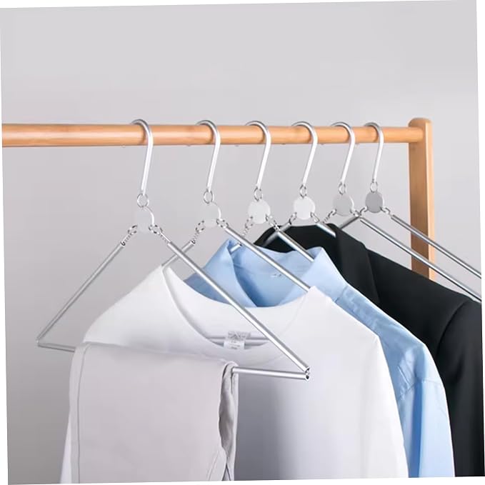 3Pcs Foldable Hangers, Aluminium Travel Clothes Hangers, Space Saving Portable - Image 2