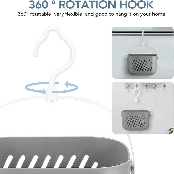 DOITOOL Hanging Shower Caddy Plastic Hanging Shower Basket Portable Kitchen - Image 4