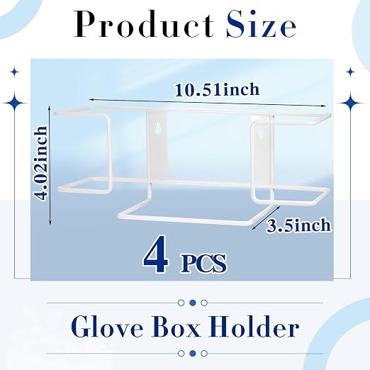 Gerrii 4 Pcs Gloves Box Holder Metal Glove Dispenser Wall Mounted Tissue Box - Image 2