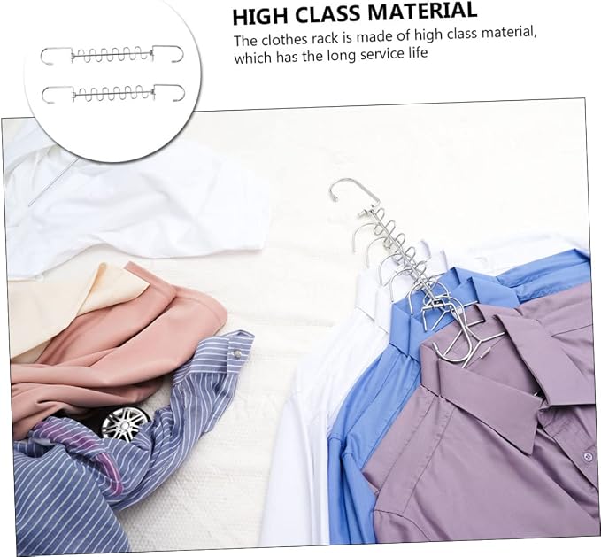 2pcs Multi-Hole Metal Clothes Hangers Portable Folding Clothing Drying Rack - Image 8