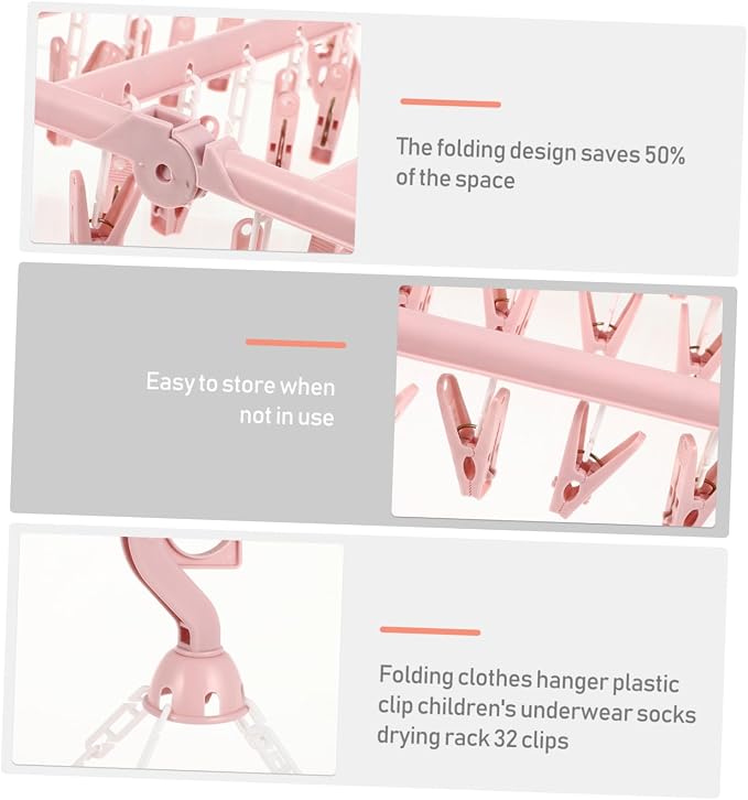 Foldable Plastic Clip Drying Rack - Image 4