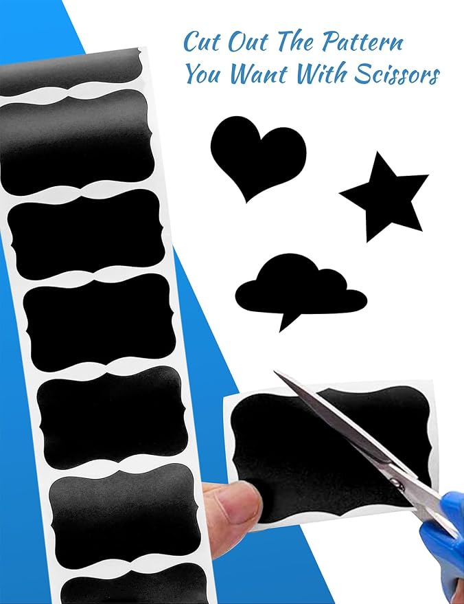 300 PCS Wavy Shape Chalkboard Labels, Erasable Reusable Blackboard Stickers - Image 5