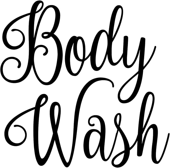 Body Wash 4w x 4h Label | Bathroom Organization | Die Cut Vinyl Decal | Black by MinglewoodTrading