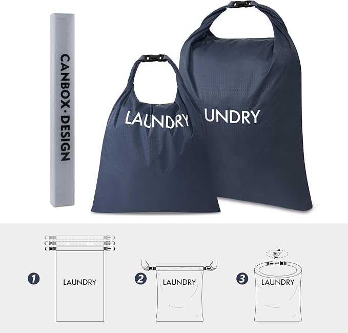 2 Pack Travel Laundry Bag, Nylon Washing Bags - Image 6