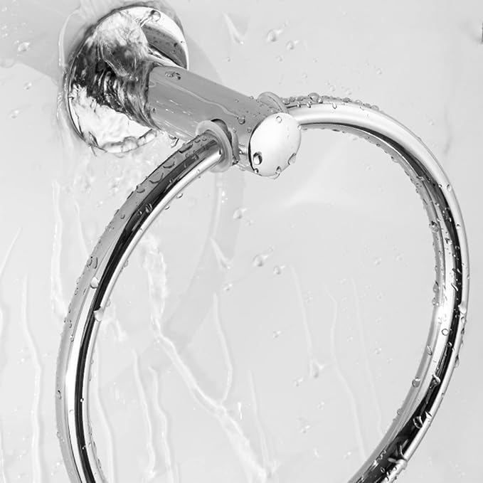 Stainless Steel Bathroom Towel Bar, Wall Mount Towels Storage Holder, Round - Image 4