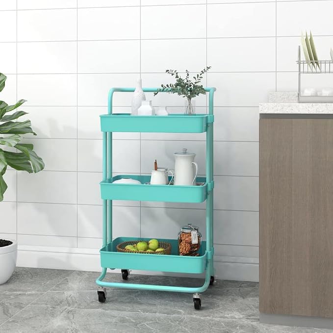 3-Tier Rolling Utility Cart by Unknown