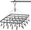 Aluminum Drip Hanger with 26 Clips, Sock Drying Rack, Wind-Proof Hook, by Unknown