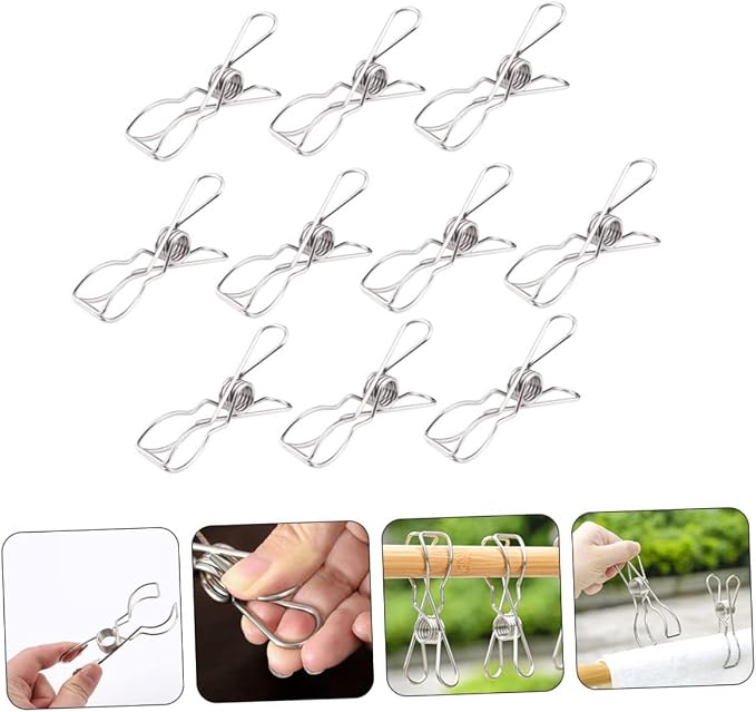 10pcs Laundry Accessories Heavy Duty Windproof Clothesline Clamps Sealing Clips - Image 7