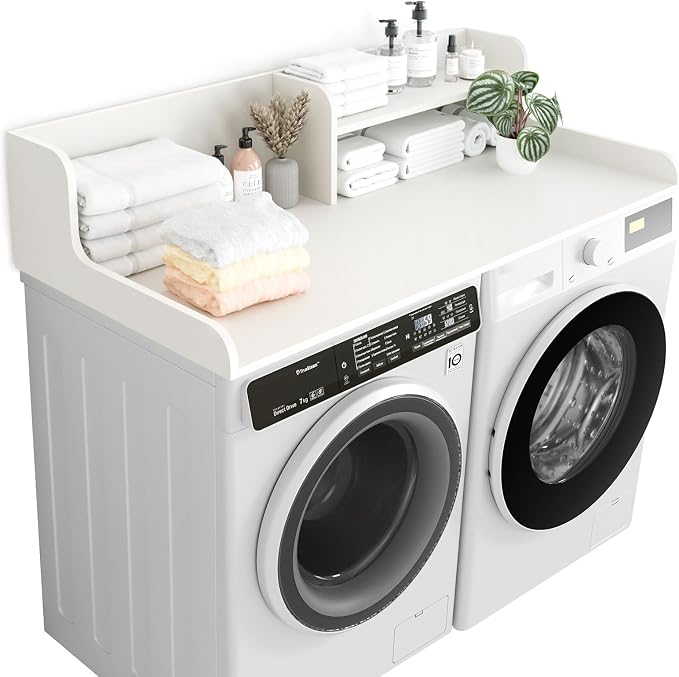 Kaboon Washer Dryer Countertop 2 Tier 54 inches Wide, Laundry Shelf Topper by Kaboon